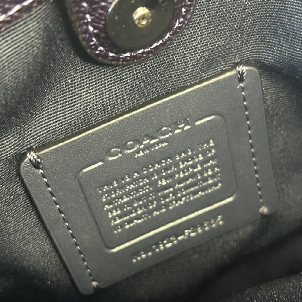 Coach Dark Blue Leather Satchel Handbag - Picture 6 of 6